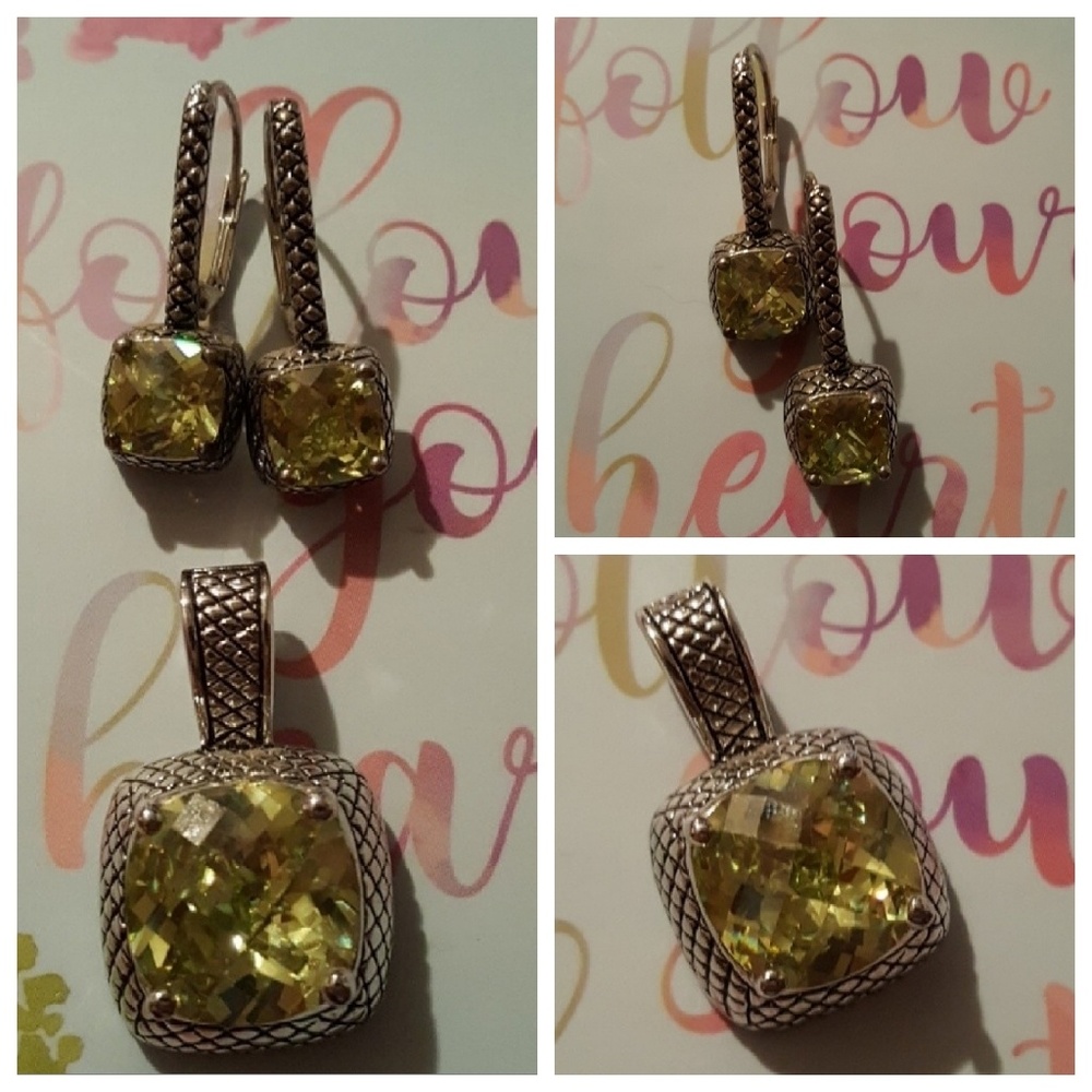 Premier Jewlery Green Earrings and Pendent